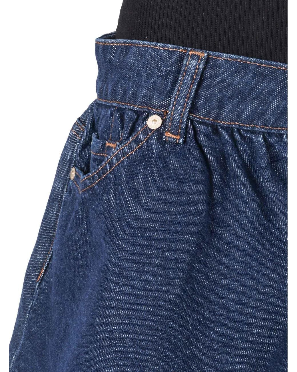 7 For All Mankind Blue Banded Mini Skirt Soul