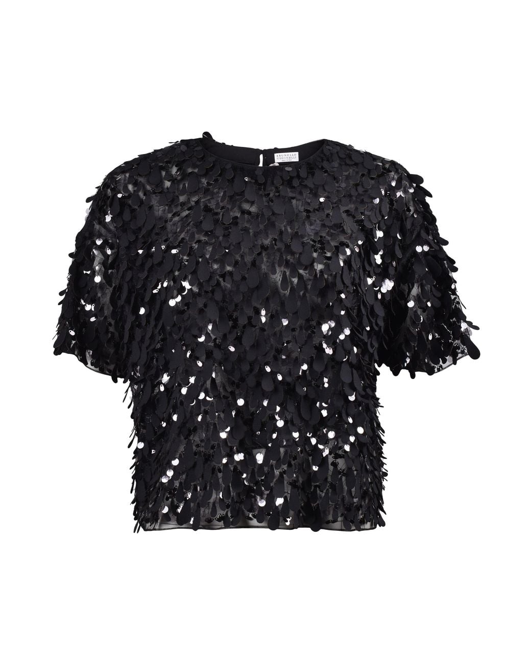 Brunello Cucinelli Black Sequin Embellished Shirt