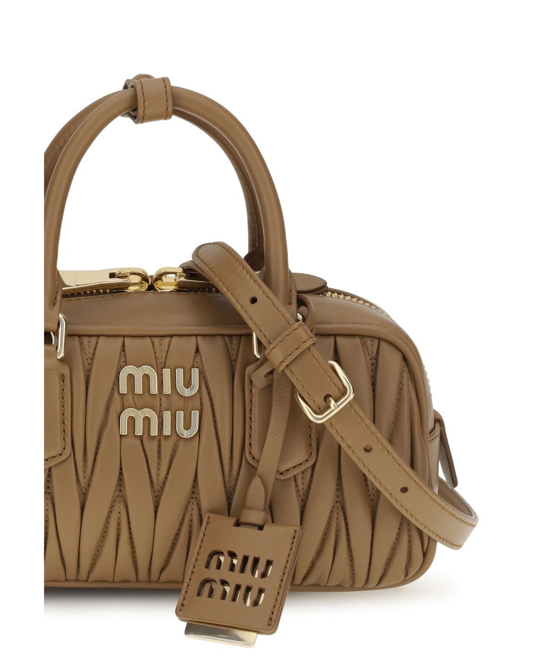 Miu Miu Natural Shoulder Bag Arcadie Leather Calf Handbags