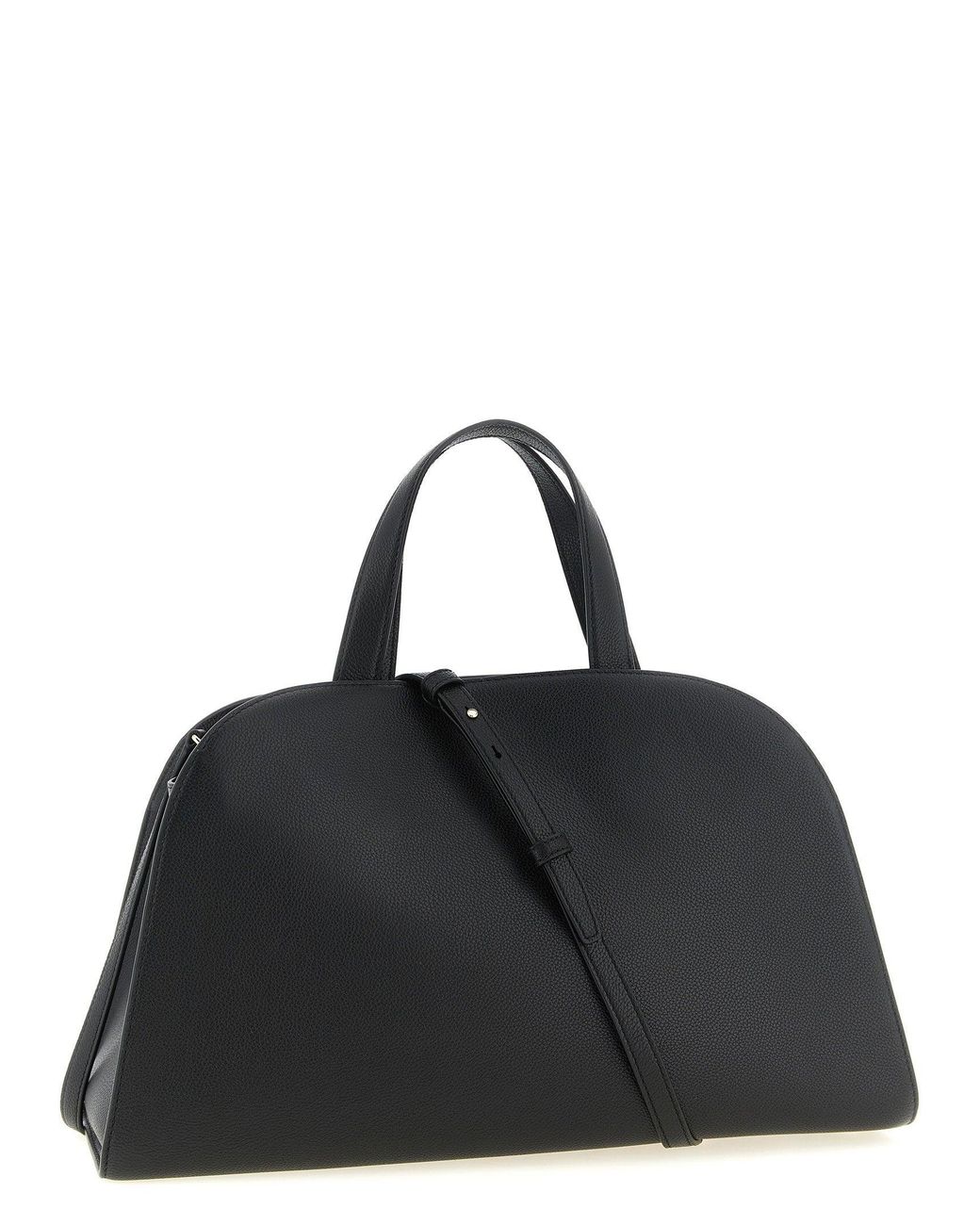 Tory Burch Black Hammered Leather Shoulder Bag