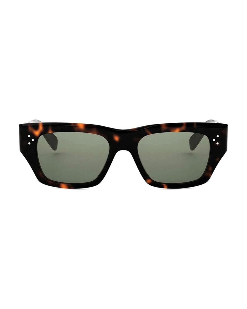Céline Black Sunglasses Square Full Rim, Havana Frame And Lens Cl40297U52N