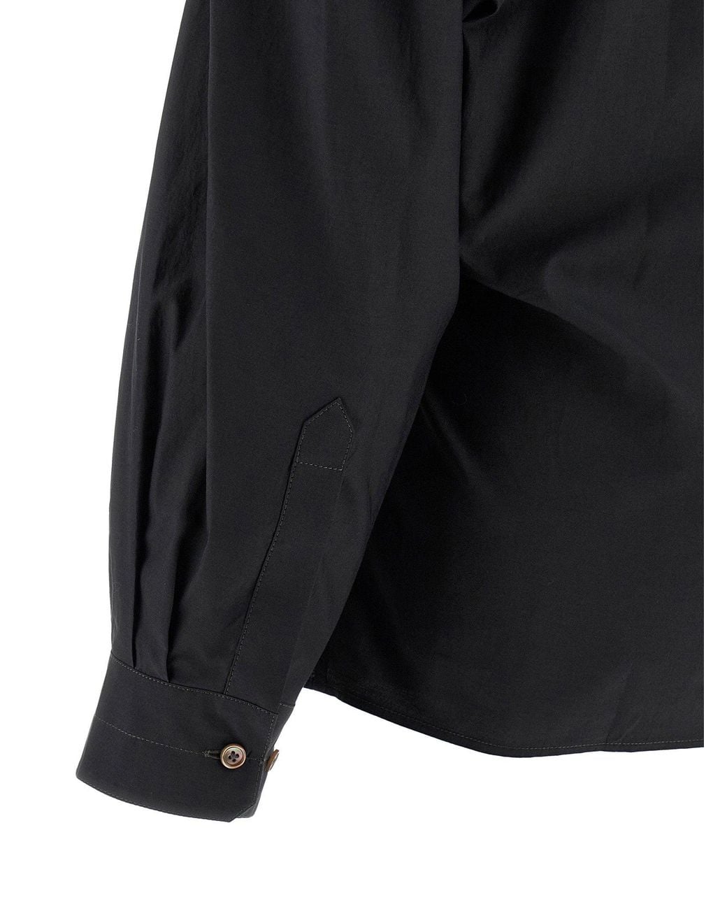 Lemaire Black Cotton-Silk Twisted Shirt