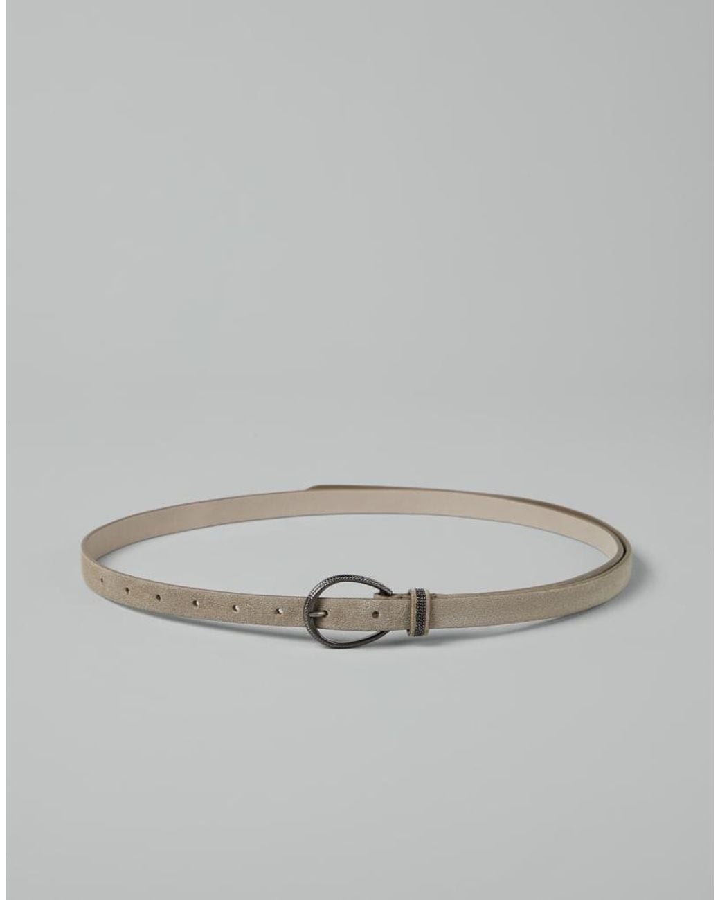 Brunello Cucinelli Gray Light Leather Belt