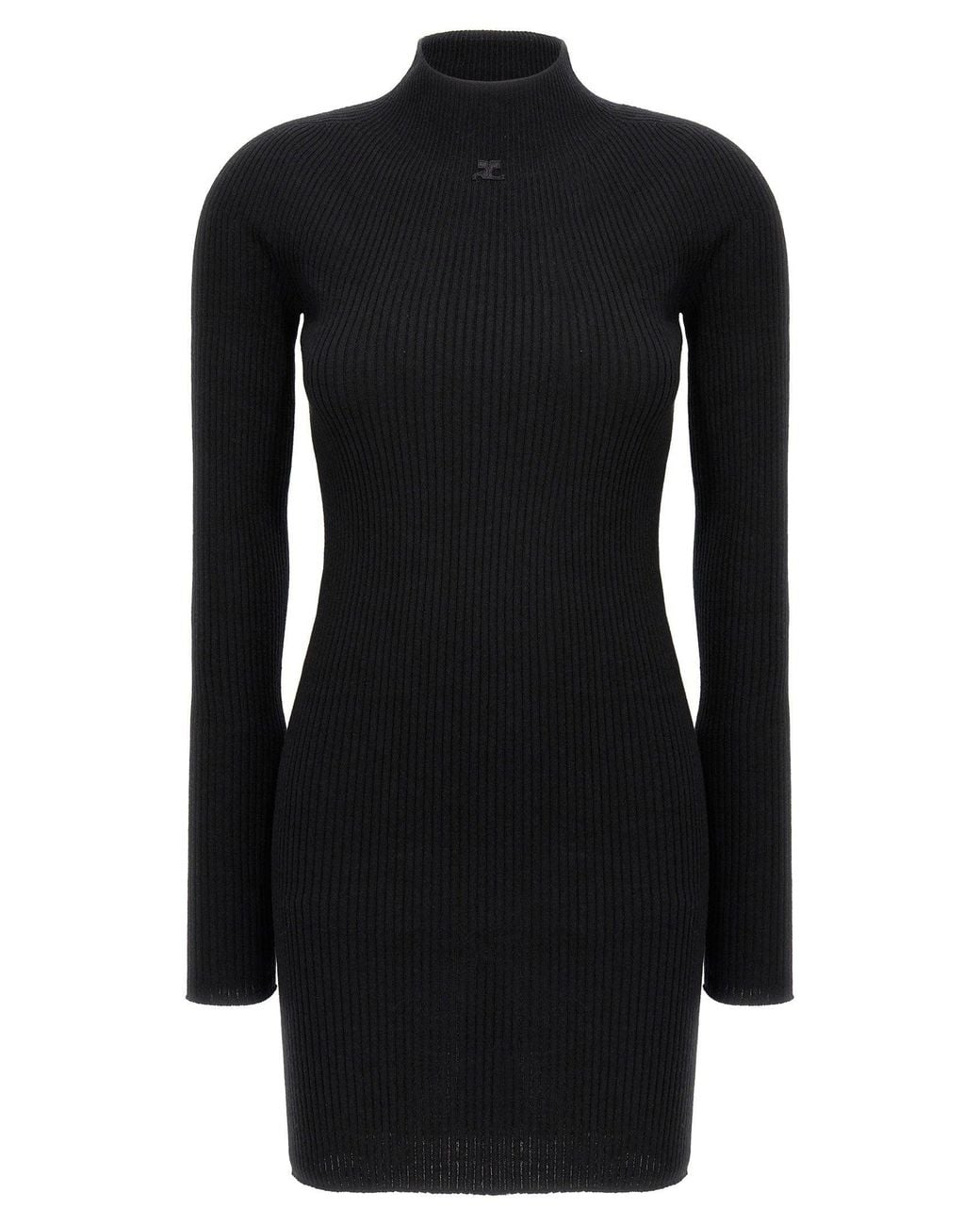 Courreges Black Solar Light Ribbed Knit Sweater