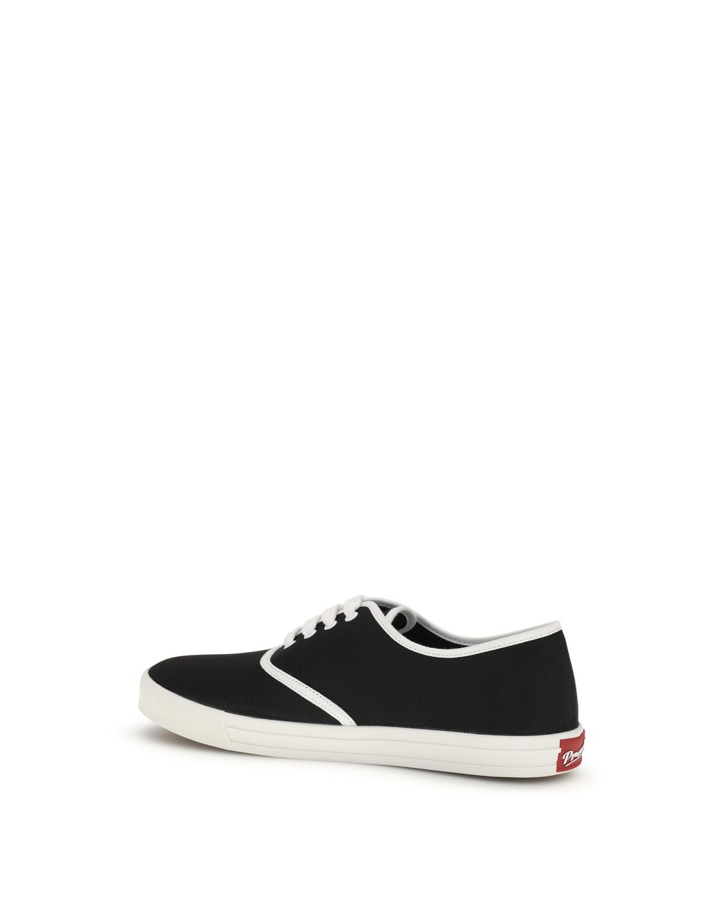 Prada White Sneakers Drill Cotton Upper Lace-Up Shoes for men