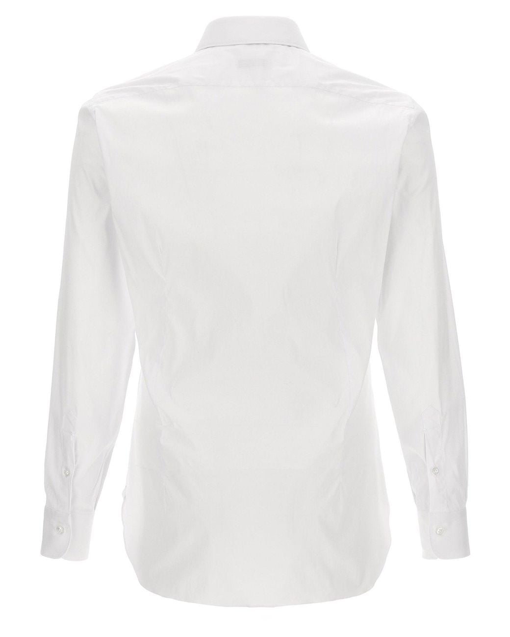 Barba Napoli White Stretch Cotton Poplin Shirt for men