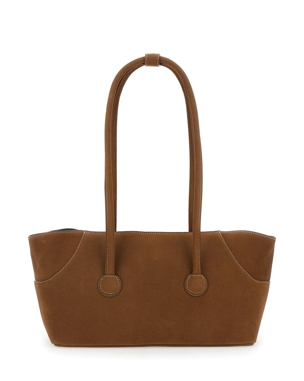 MARGE SHERWOOD Brown Shoulder Bag Boat Shopper Large With Leather Details For Cow