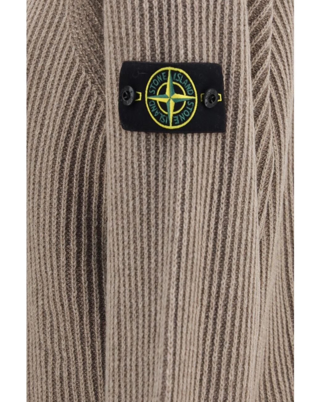 Stone Island Gray Hooded Zip-Up Sweater for men