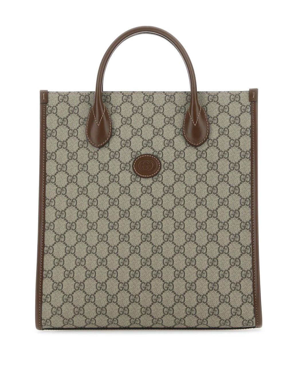 Gucci Natural Gucci Gg Supreme Canvas And Leather Tote Bag for men