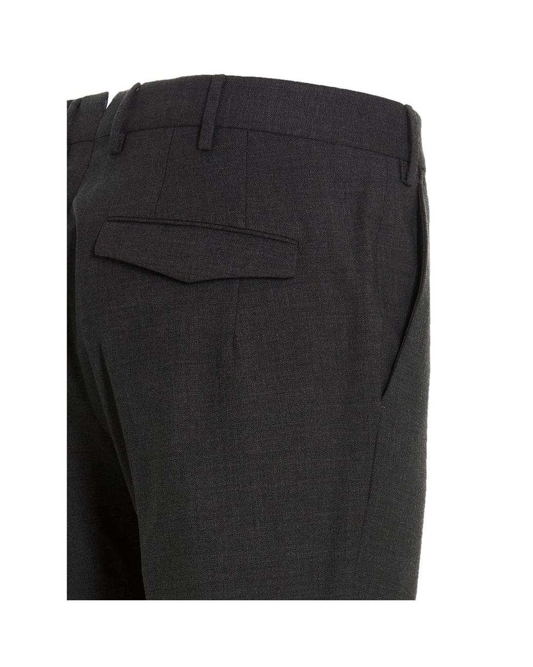 PT Torino Gray Master Pressed-Crease Trousers for men