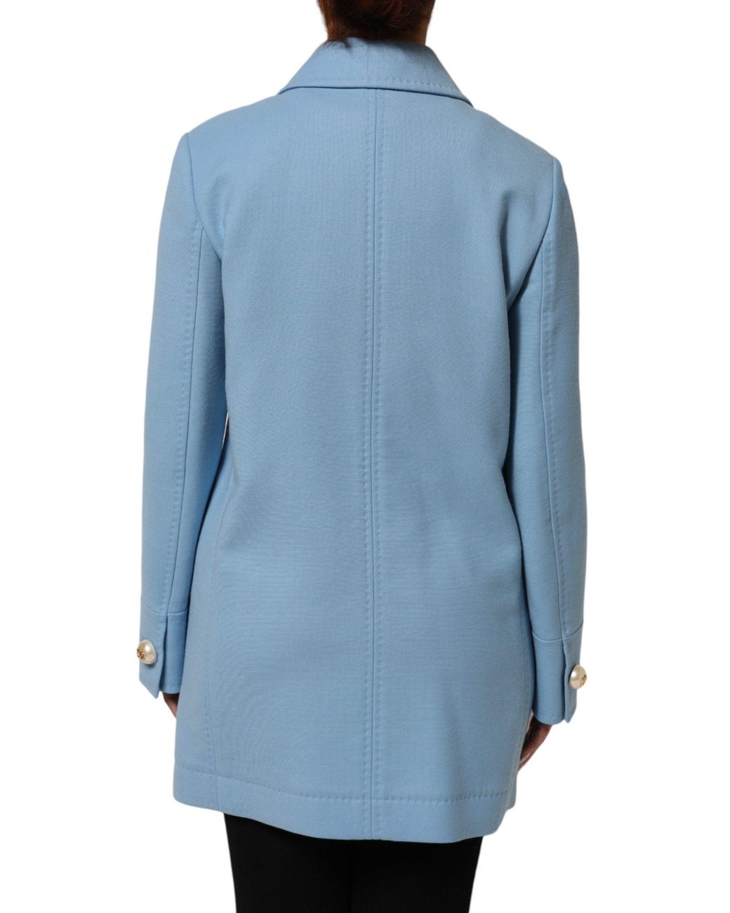 Dolce & Gabbana Blue Buttoned Down Trench Coat Jacket Clothing