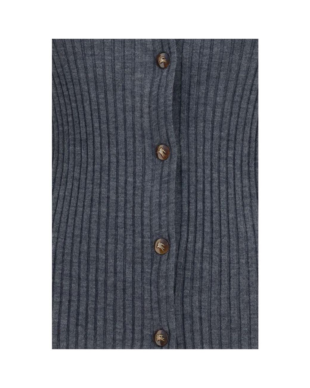 Burberry Blue Gray Cashmere Cardigan