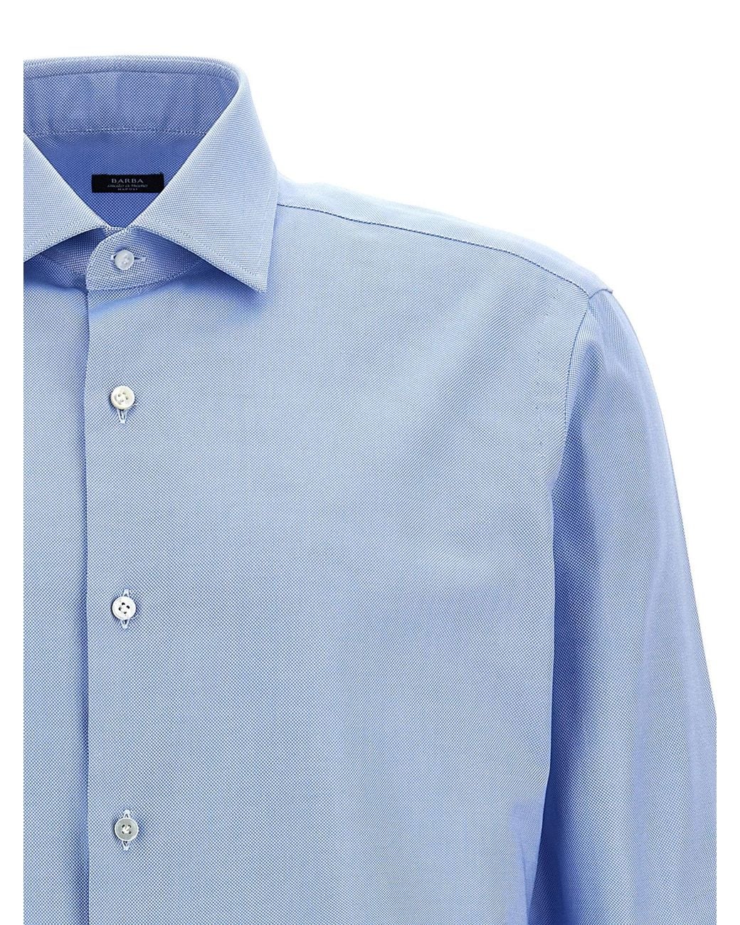Barba Napoli Blue Cotton Shirt