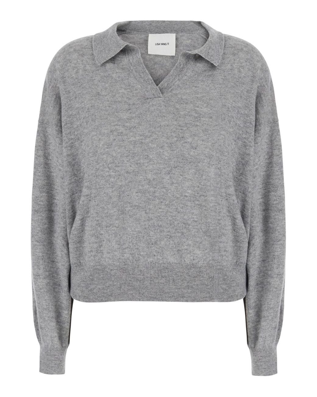 Lisa Yang Gray Sweater Katriel Knitted Cashmere Tops
