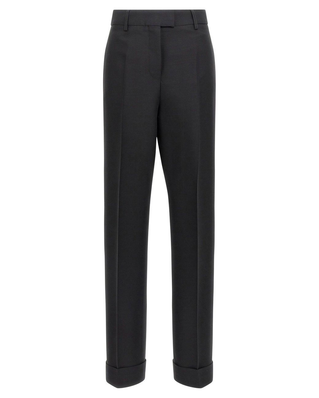 Ferragamo Black Pleated Trousers