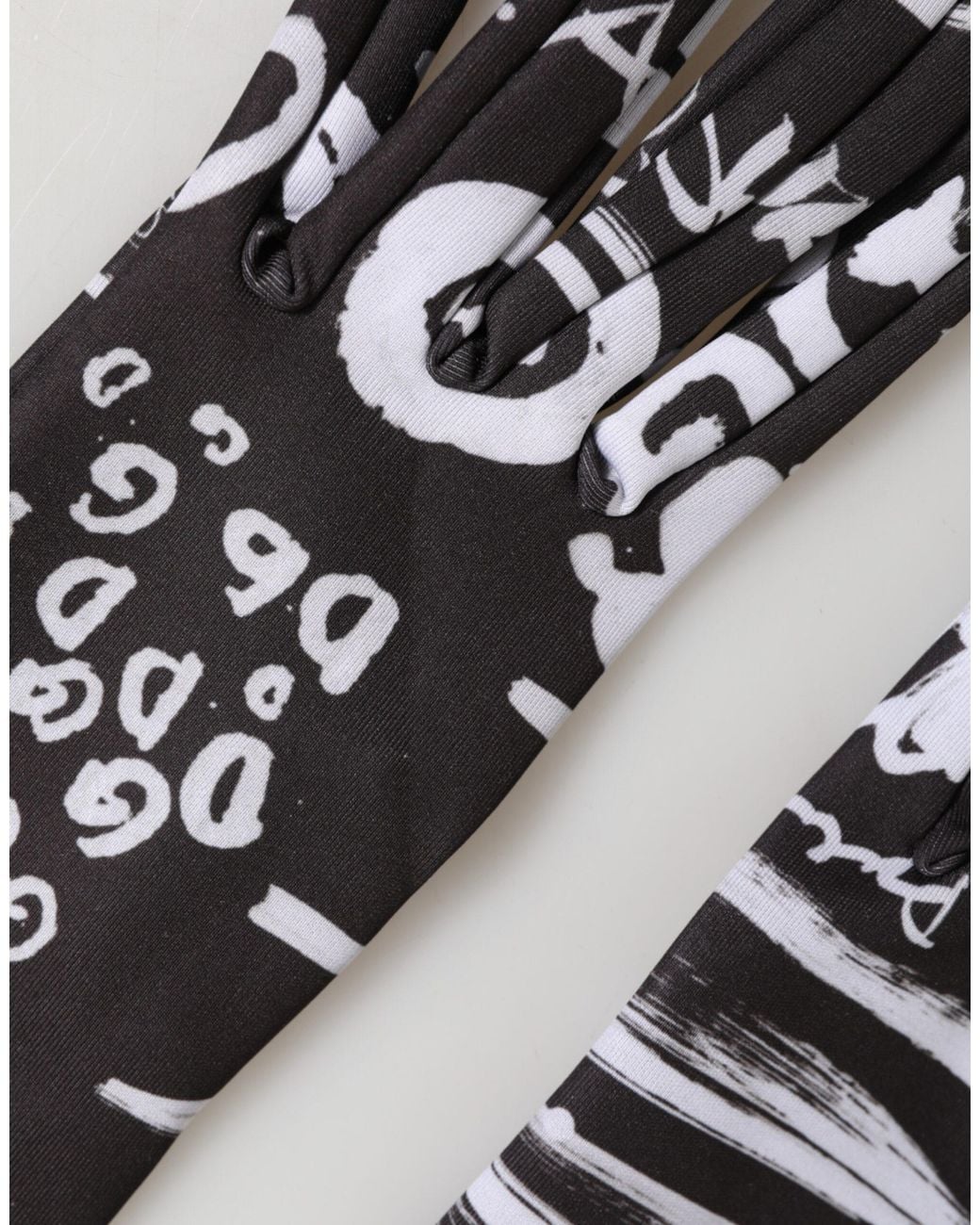Dolce & Gabbana Black Dg Logo Elbow Length Mitten Gloves 10+Pl