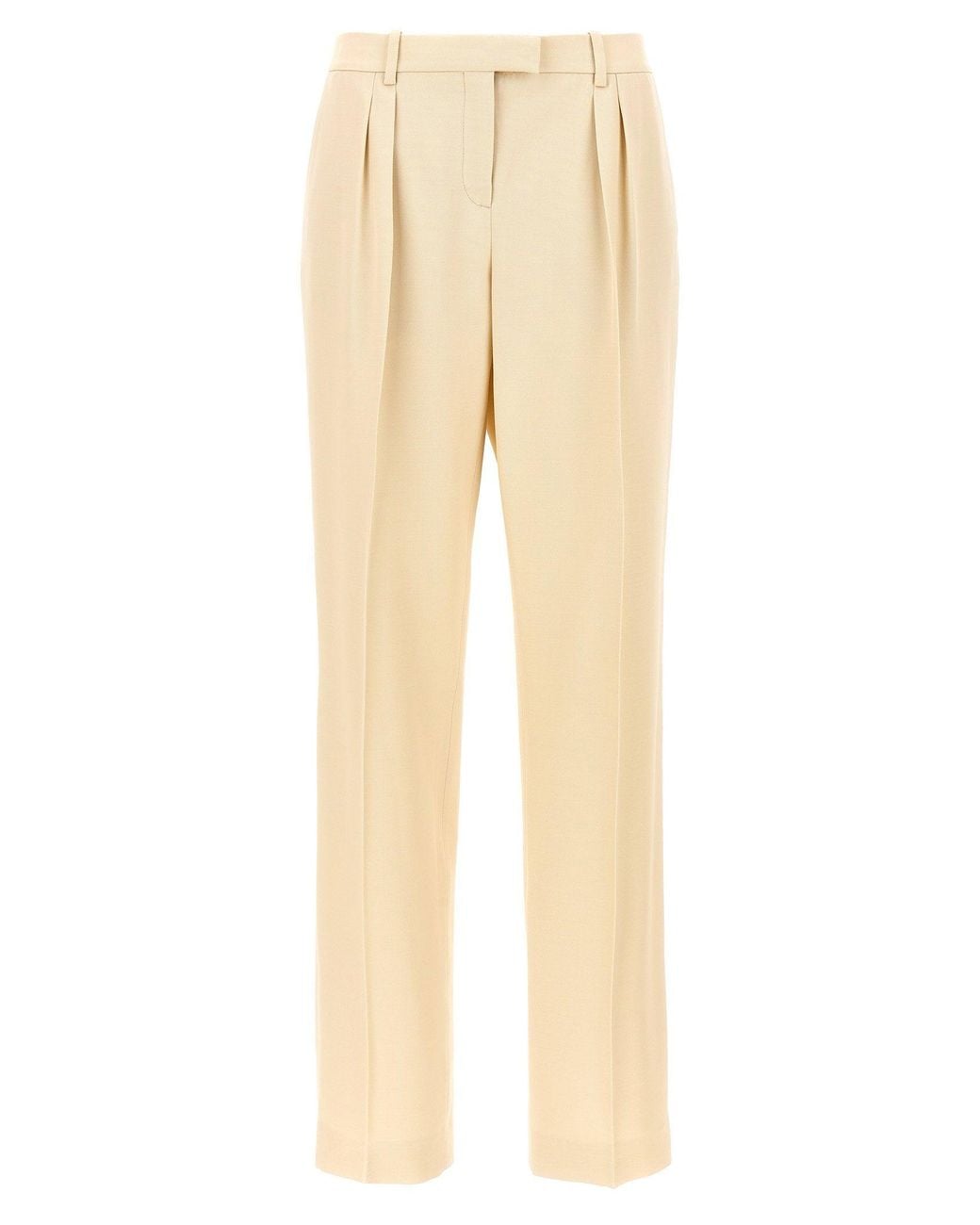 Tom Ford Natural Pleated Silk-Wool Trousers