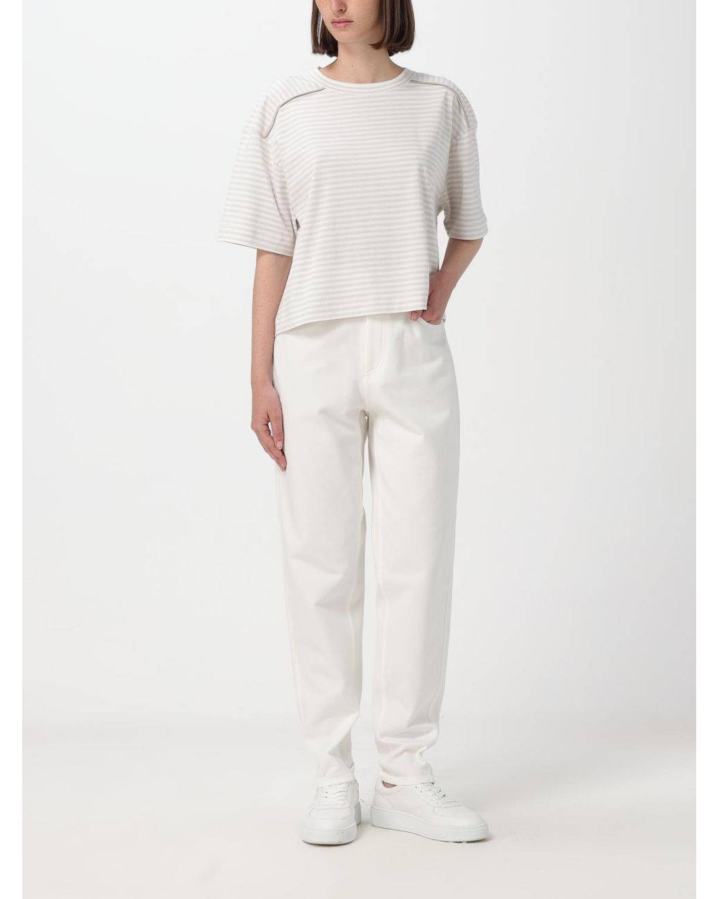 Brunello Cucinelli White Light Boxy Shirt