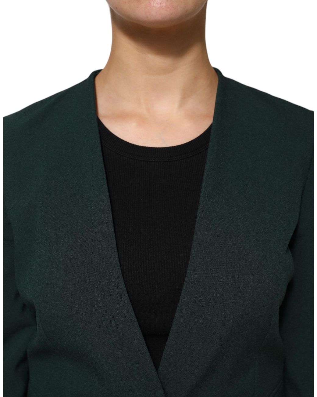 Maison Margiela Black Single Breasted One Button Coat Jacket Polyester Clothing
