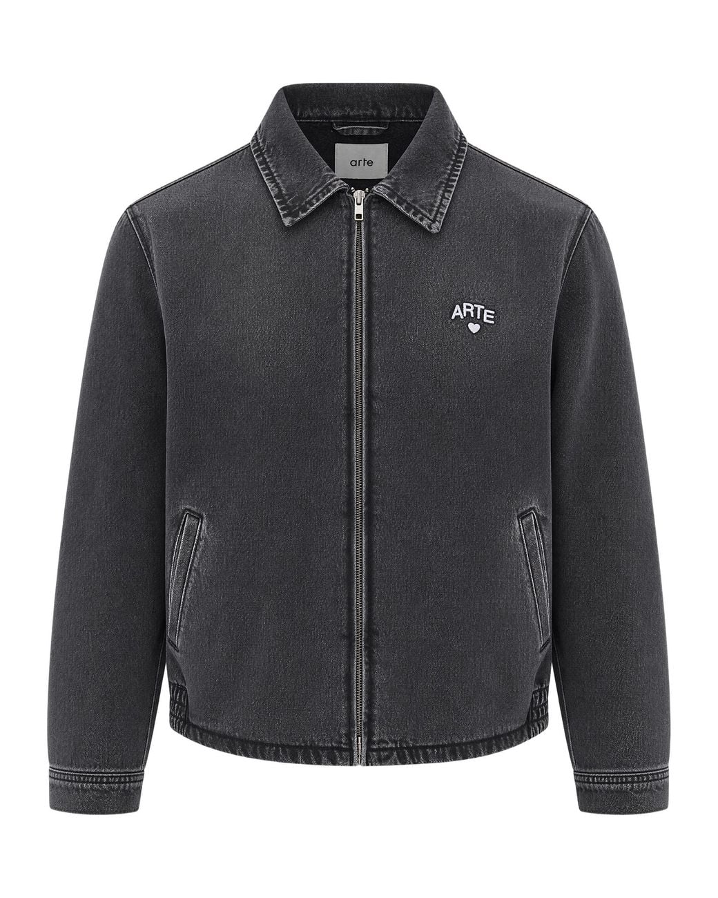 Arte' Gray Short Denim Jacket Cotton for men