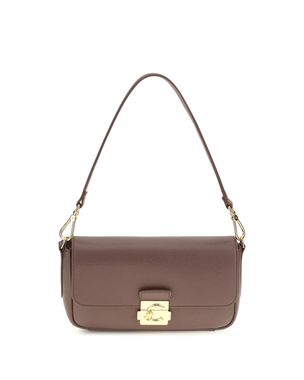Coccinelle Brown Shoulder Bag C-Me Lock Calf Leather (Bos Taurus)