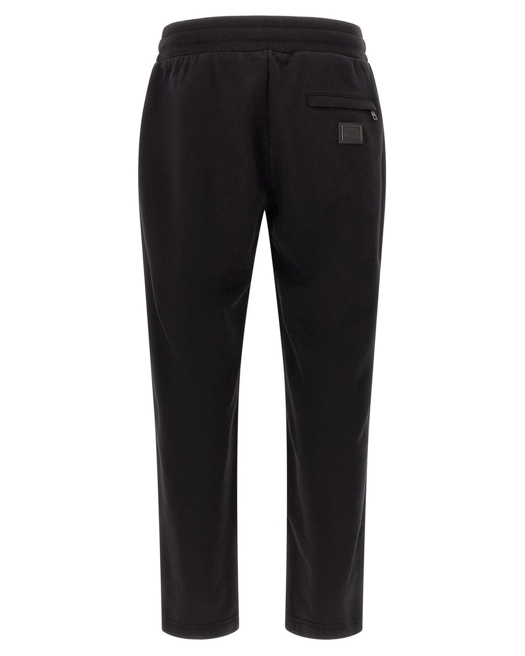 Dolce & Gabbana Black Dolce & Gabbana Logo-Plaque Cotton Jersey Joggers for men