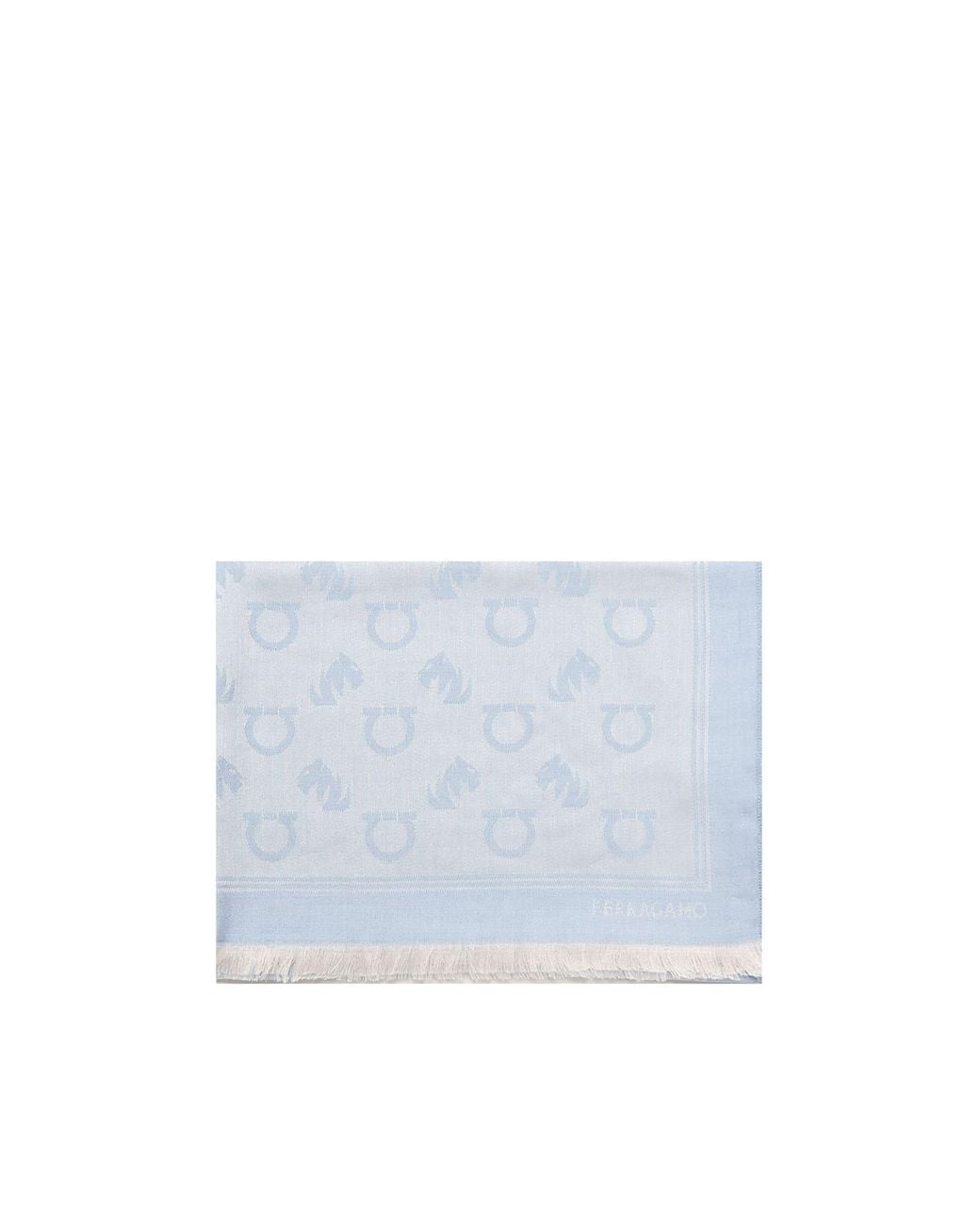 Ferragamo Blue Gancini Monogram Jacquard Stole for men