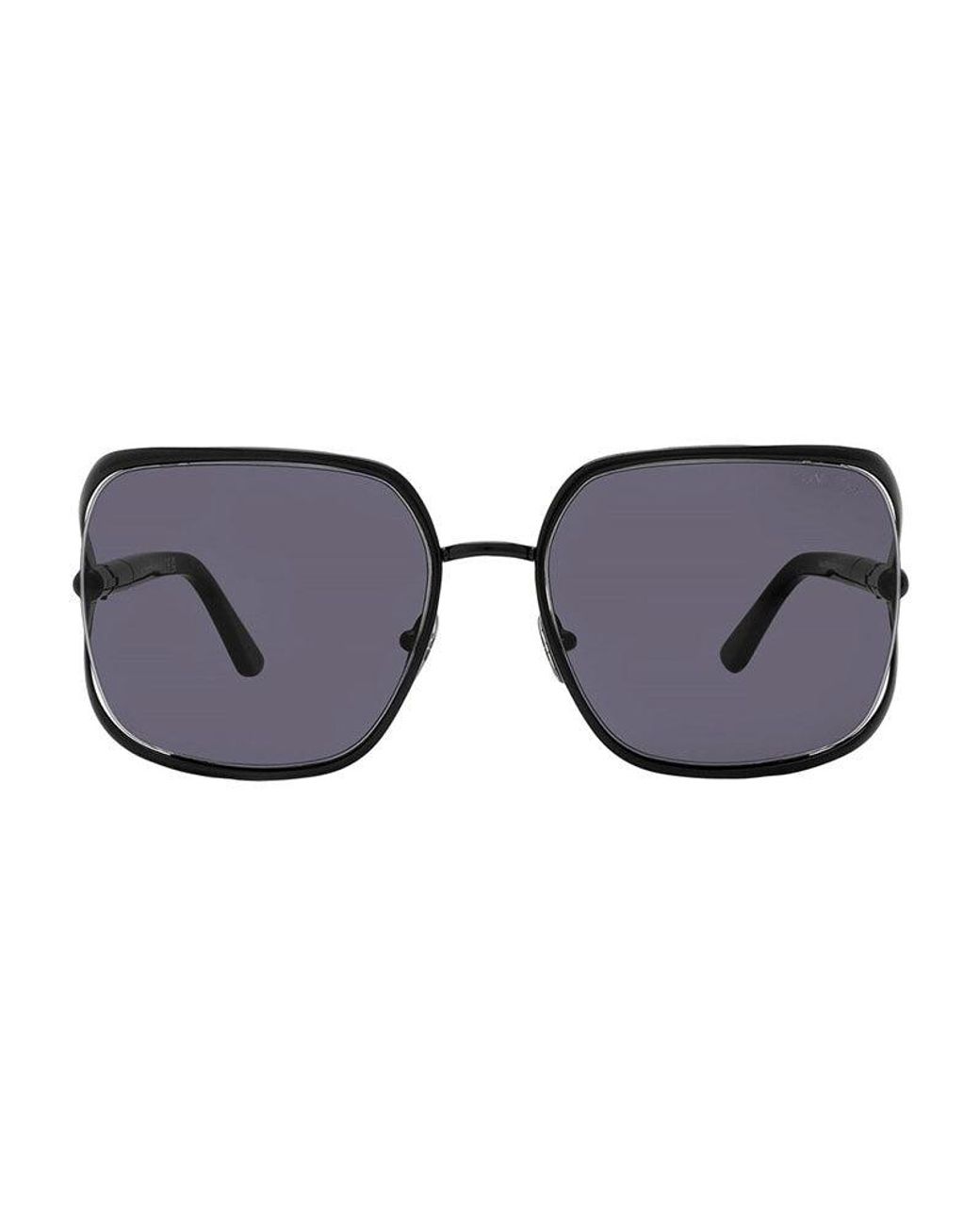 Tom Ford Black Sunglasses Square Semi Rim, Shiny Rose Frame And Lens Ft109228E