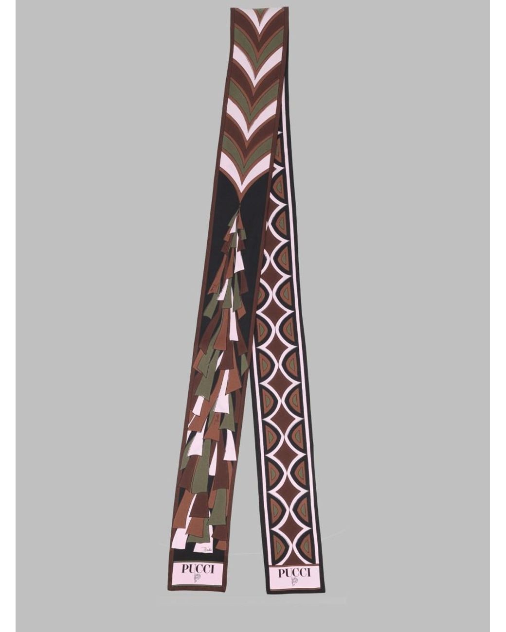 Emilio Pucci White Silk Printed Bandeau Scarf Scarfs