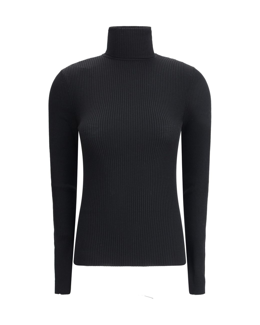 Wolford Blue Virgin Wool Long Sleeve Jersey Fleece Tops