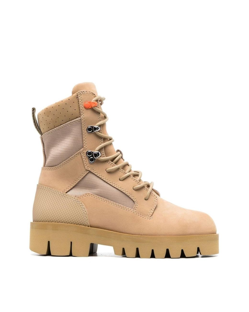 Heron Preston Natural Lace-Up Military Boots