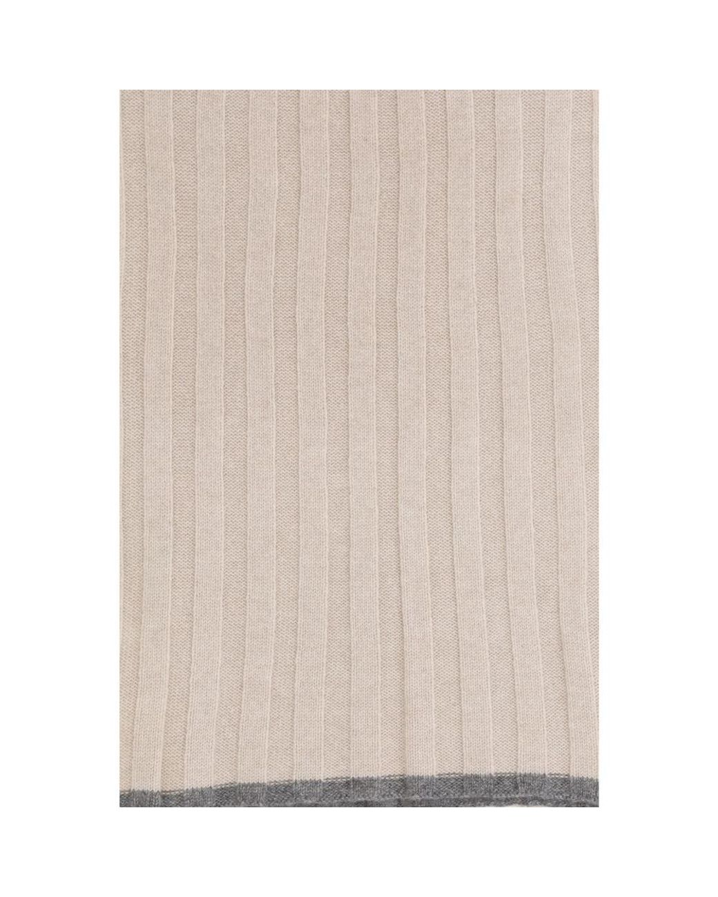Brunello Cucinelli Natural Beige Cashmere Scarf for men