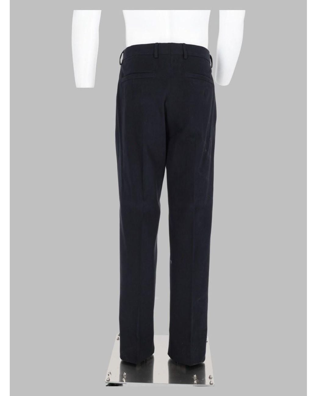 Zegna Blue Cotton Cashmere Trousers for men
