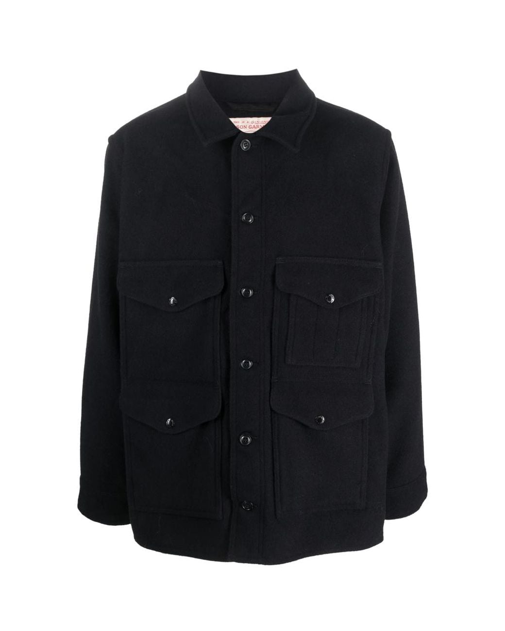 Filson Black Flap-Pockets Wool Shirt Jacket for men