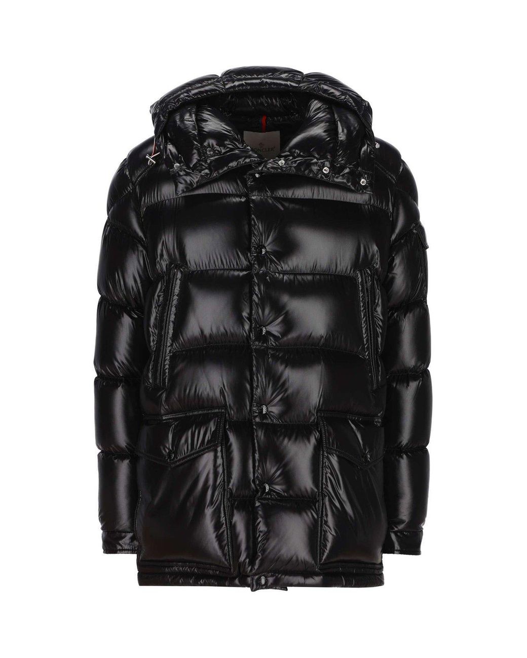 Moncler Buttoned Long-sleeved Jacket in Black for Men | Lyst