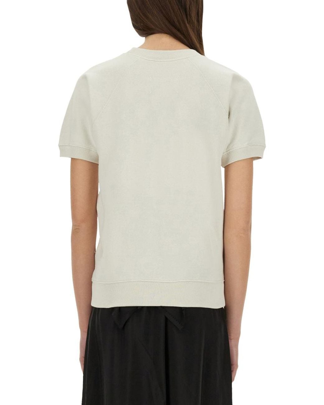 Maison Margiela White Short-Sleeved Sweatshirt Cotton Sweatshirts