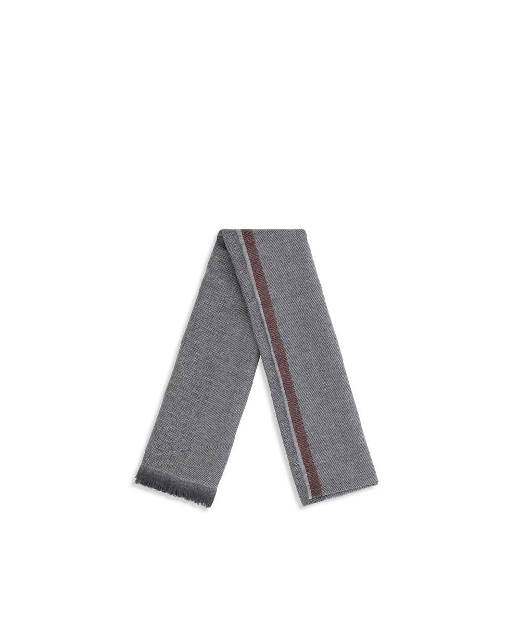 Brunello Cucinelli Gray Cashmere Scarf for men