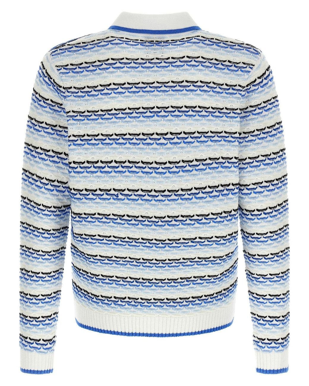 Casablanca Blue Tuck Stitch Knit Polo Shirt for men