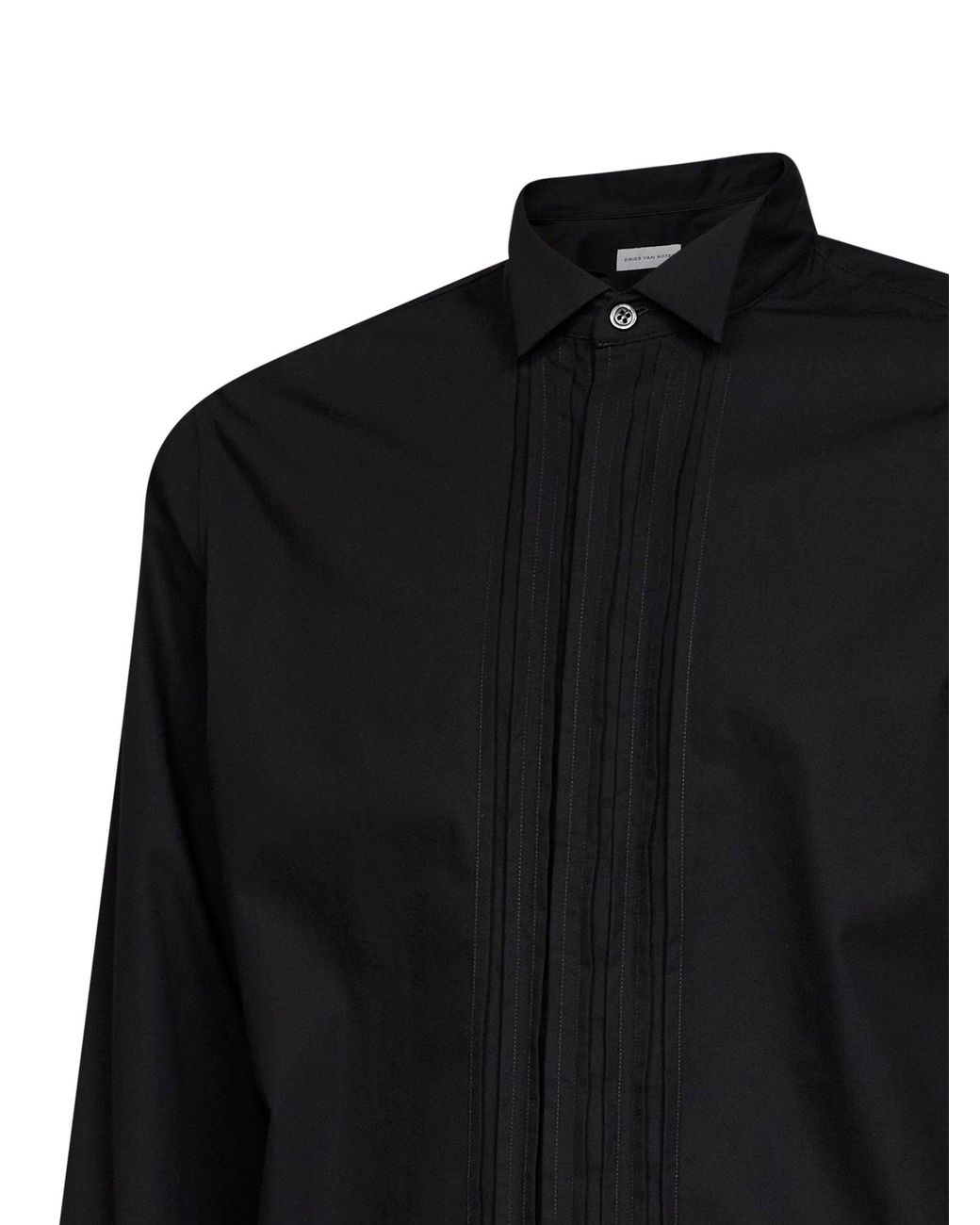 Dries Van Noten Black Shirt Cuzi Bis Cotton Poplin for men