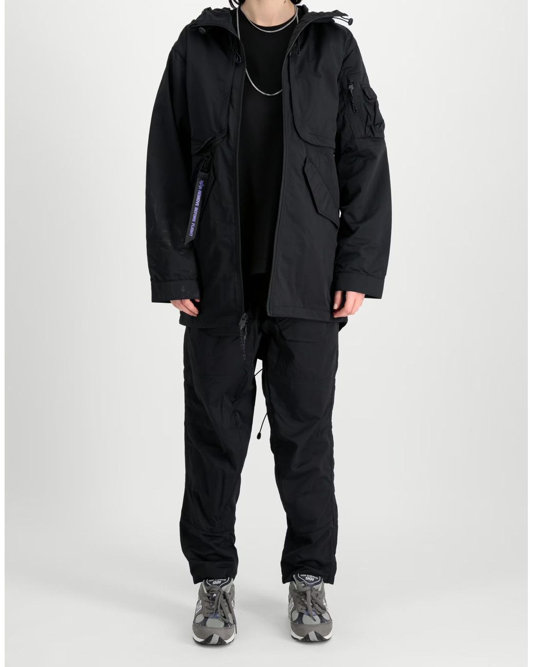 Alpha Industries Black Utility Uv Fishtail Jacket Clothing Coats for men