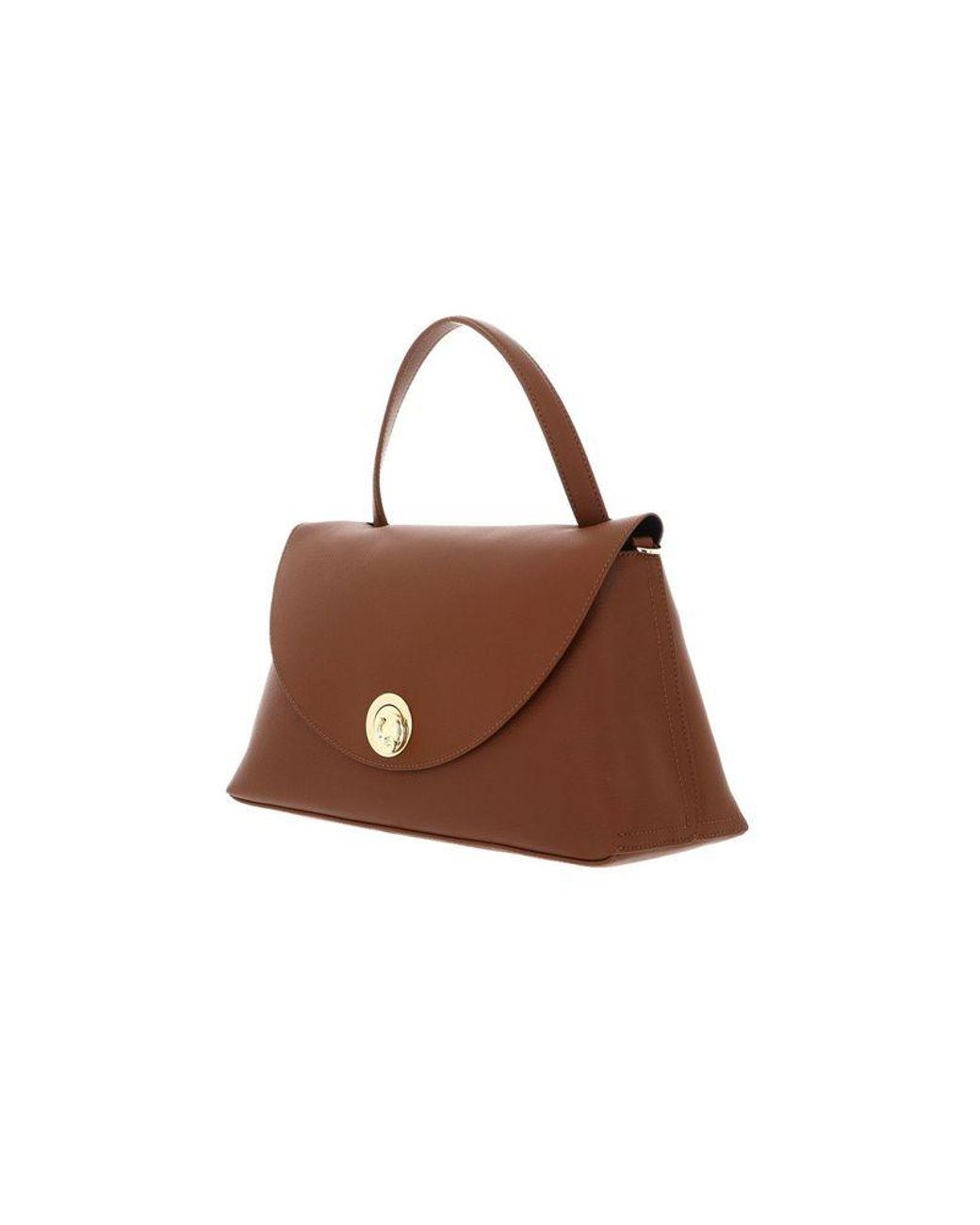 Coccinelle Brown Top Handle Bag Cognac- Bovine Leather Top-Handle-Bags