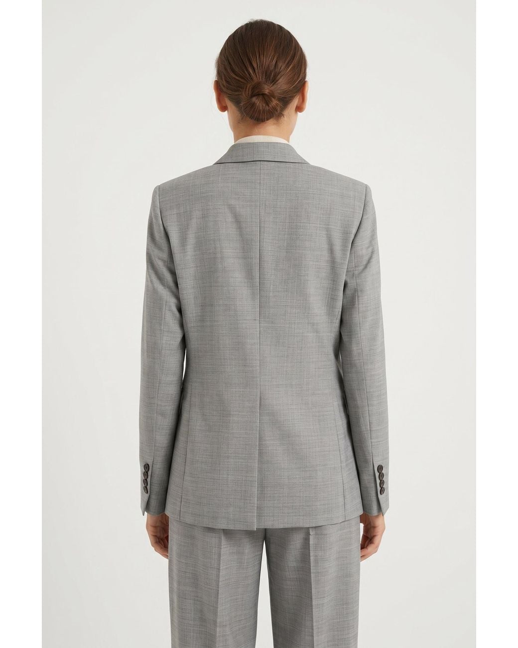 Brunello Cucinelli Gray Light Wool Tailored Blazer
