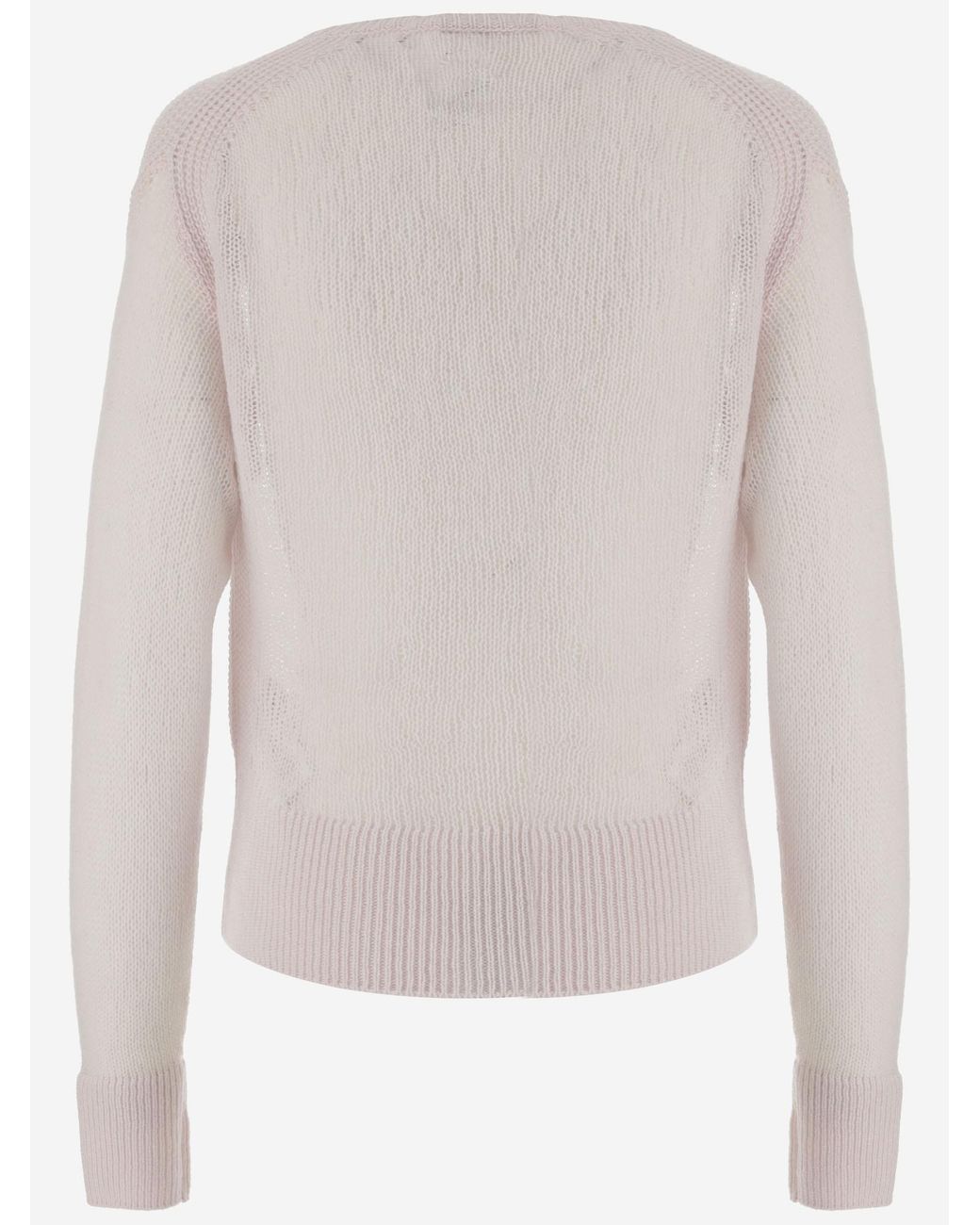 Sa Su Phi White Cashmere Crew Neck Sweater