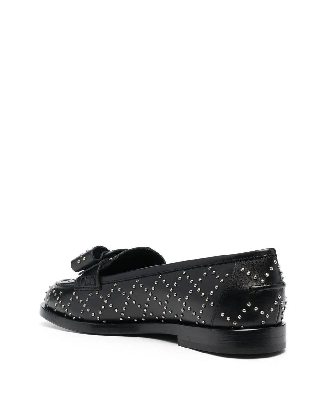 Ferragamo Black Viva Studded Loafers