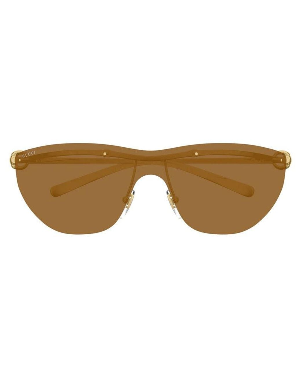 Gucci Gray Sunglasses Shield Rimless, Frame And With Mirror Lens Gg1700S002