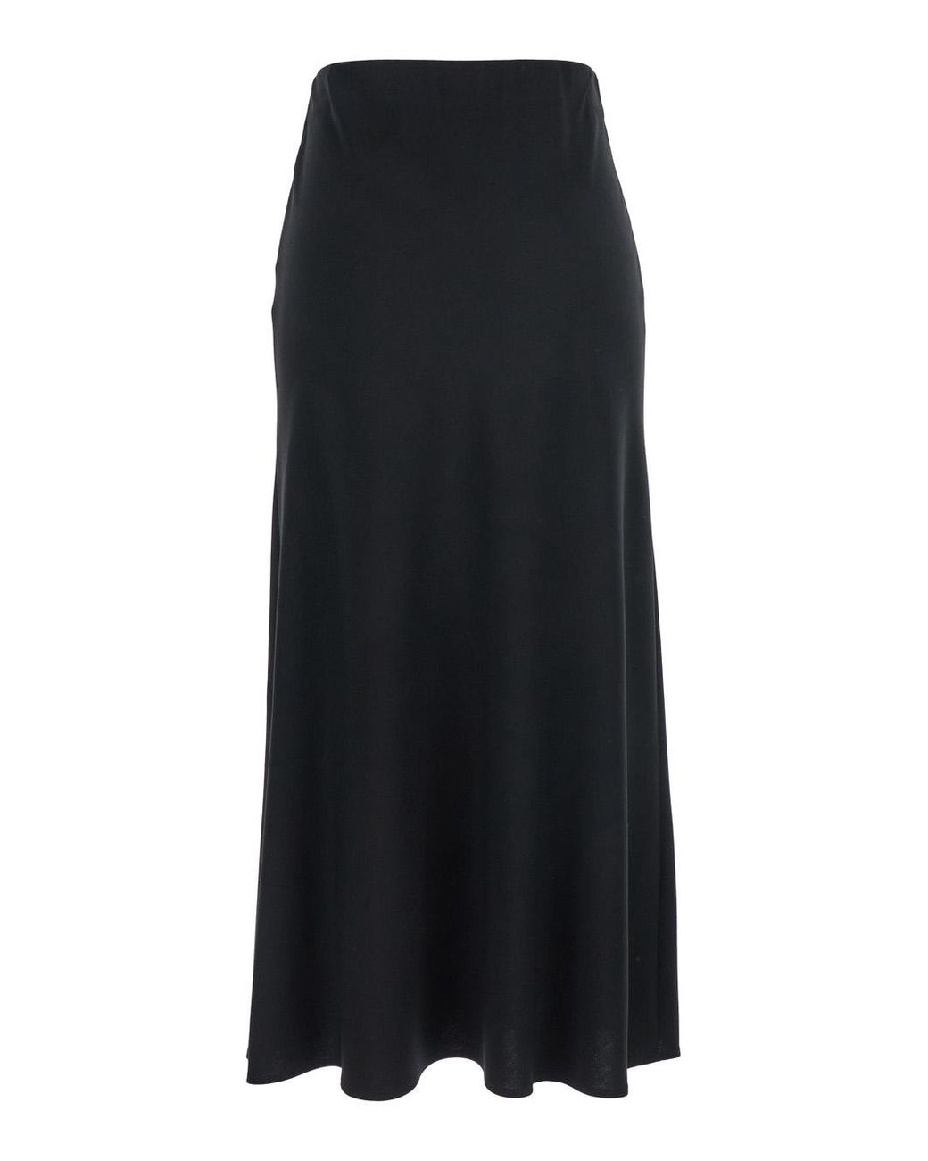 Le Plain Black Midi Skirt With Concealed Side Zip Closure