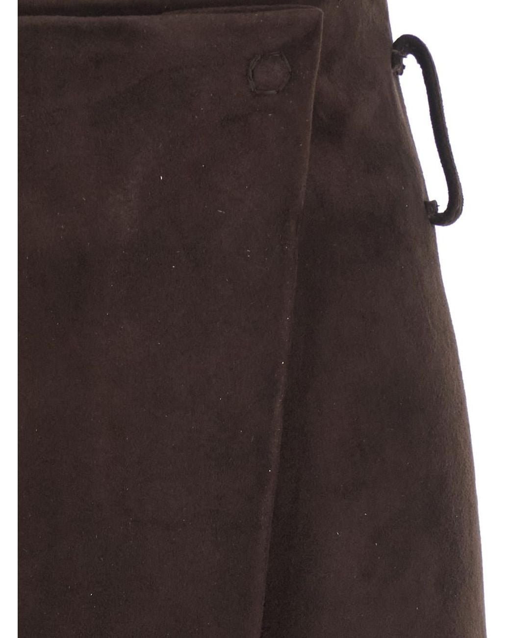 Semicouture Brown Skirt Rosanne Suede Viscose And Polyester