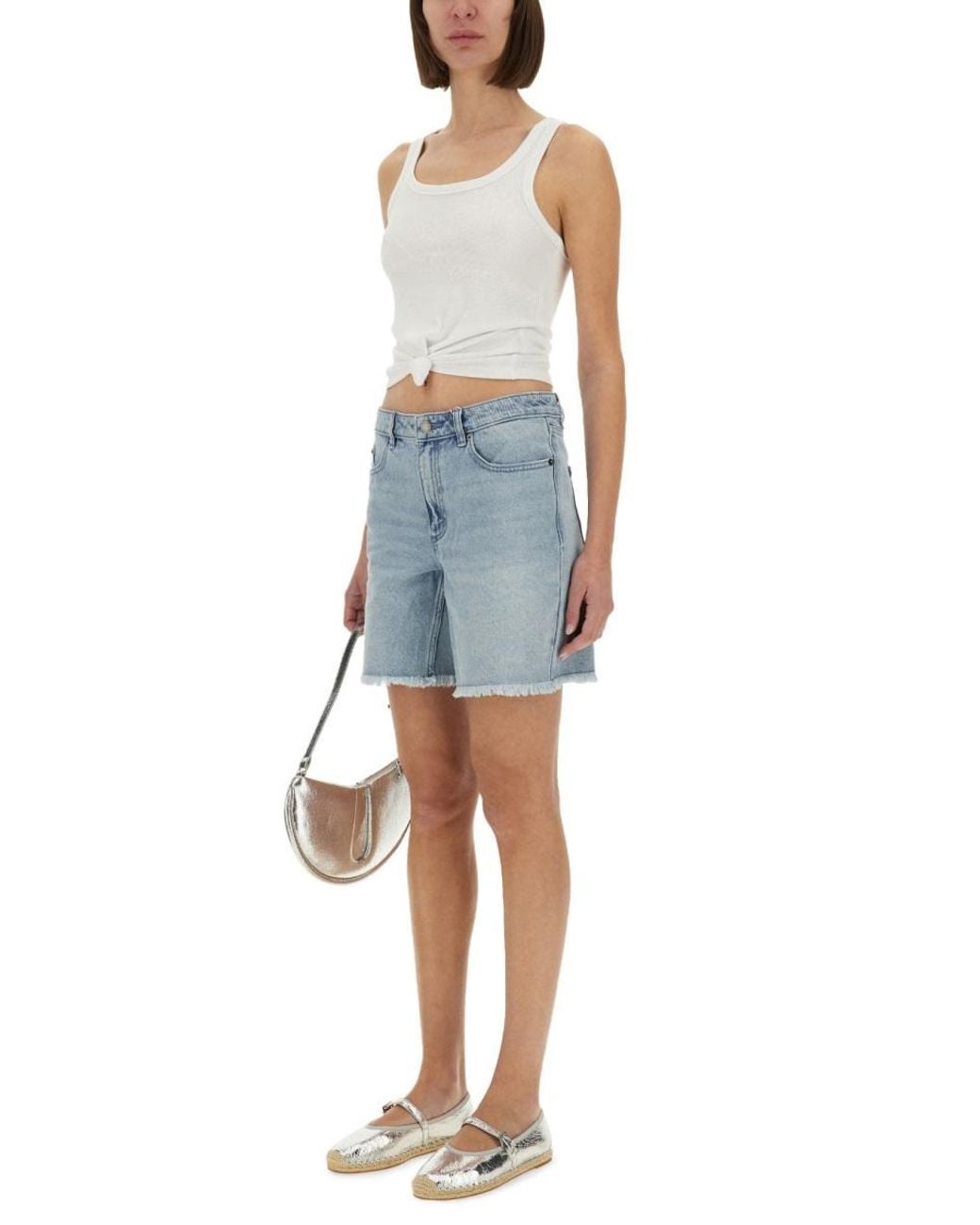 MICHAEL Michael Kors Blue Boyfriend Shorts Cotton