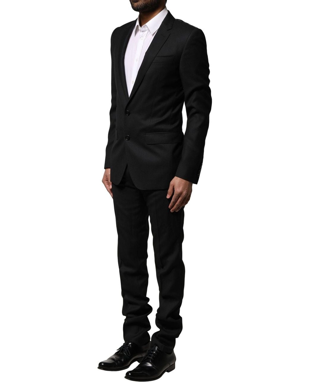 Dolce & Gabbana Black Blue Martini Wool Formal 2 Piece Suit for men