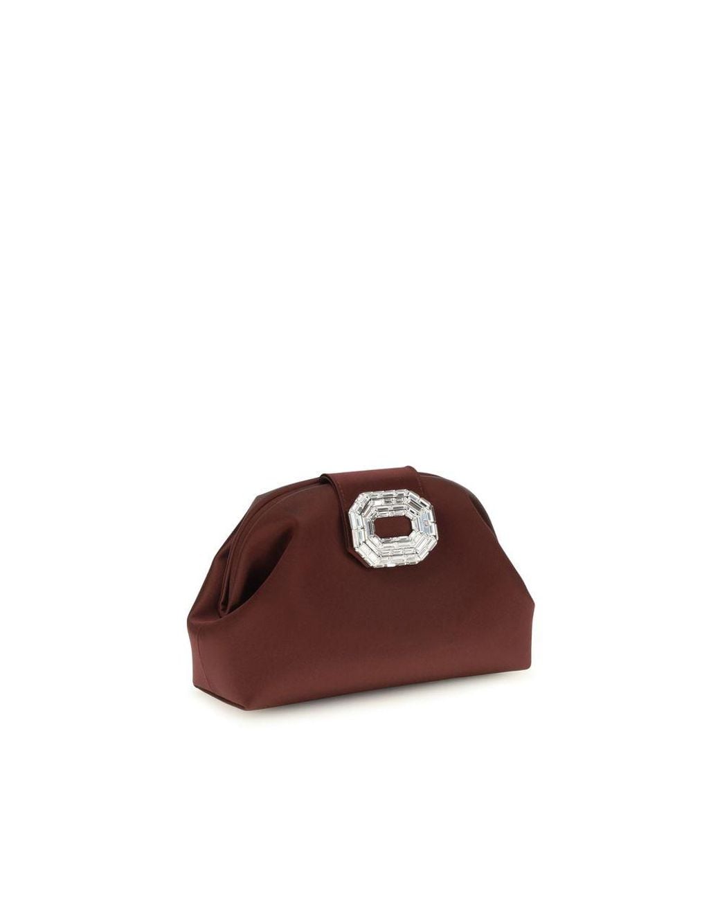AMINA MUADDI Brown Satin Shoulder Bag